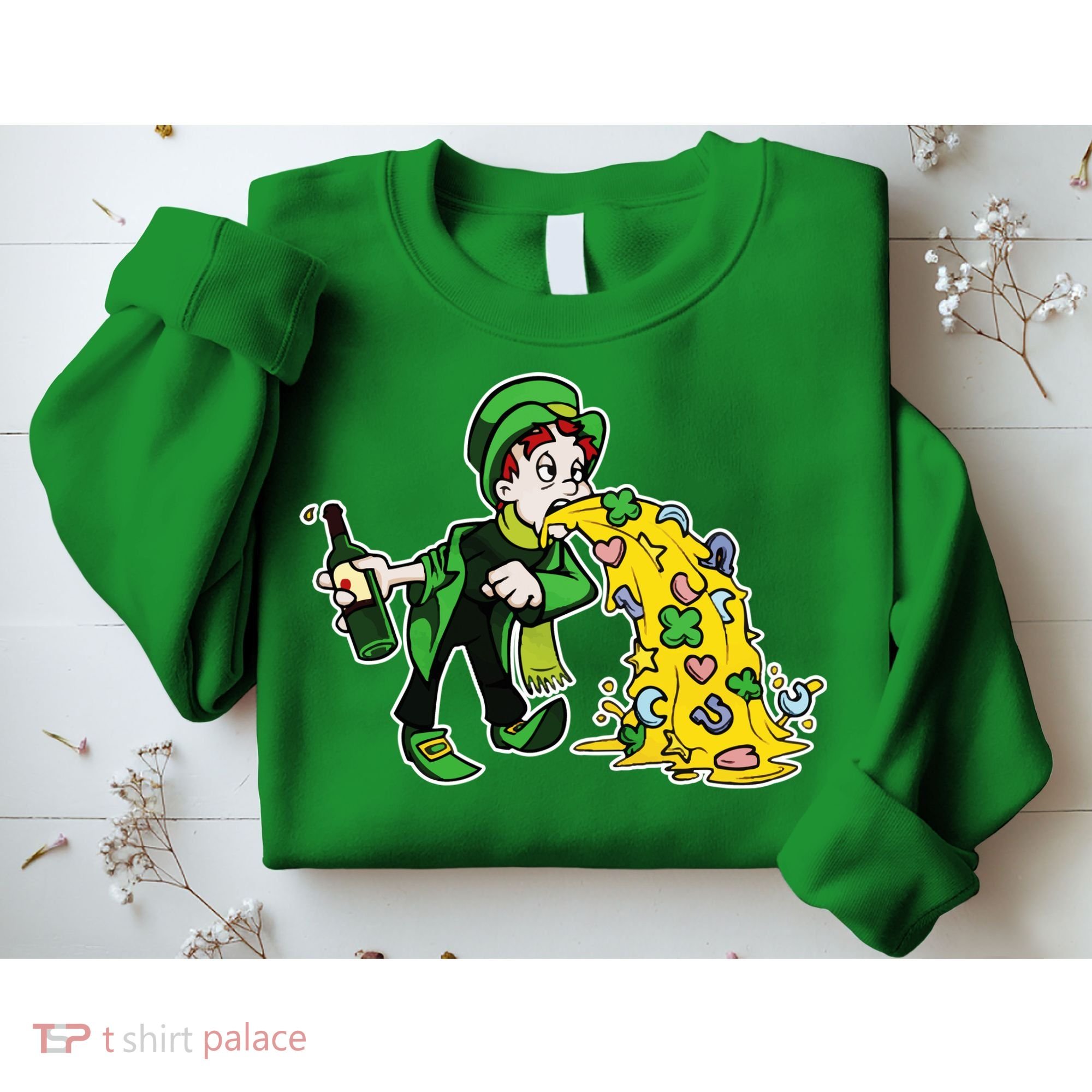 Leprechaun Puking St. Patrick's Day Drinking Sweatshirt