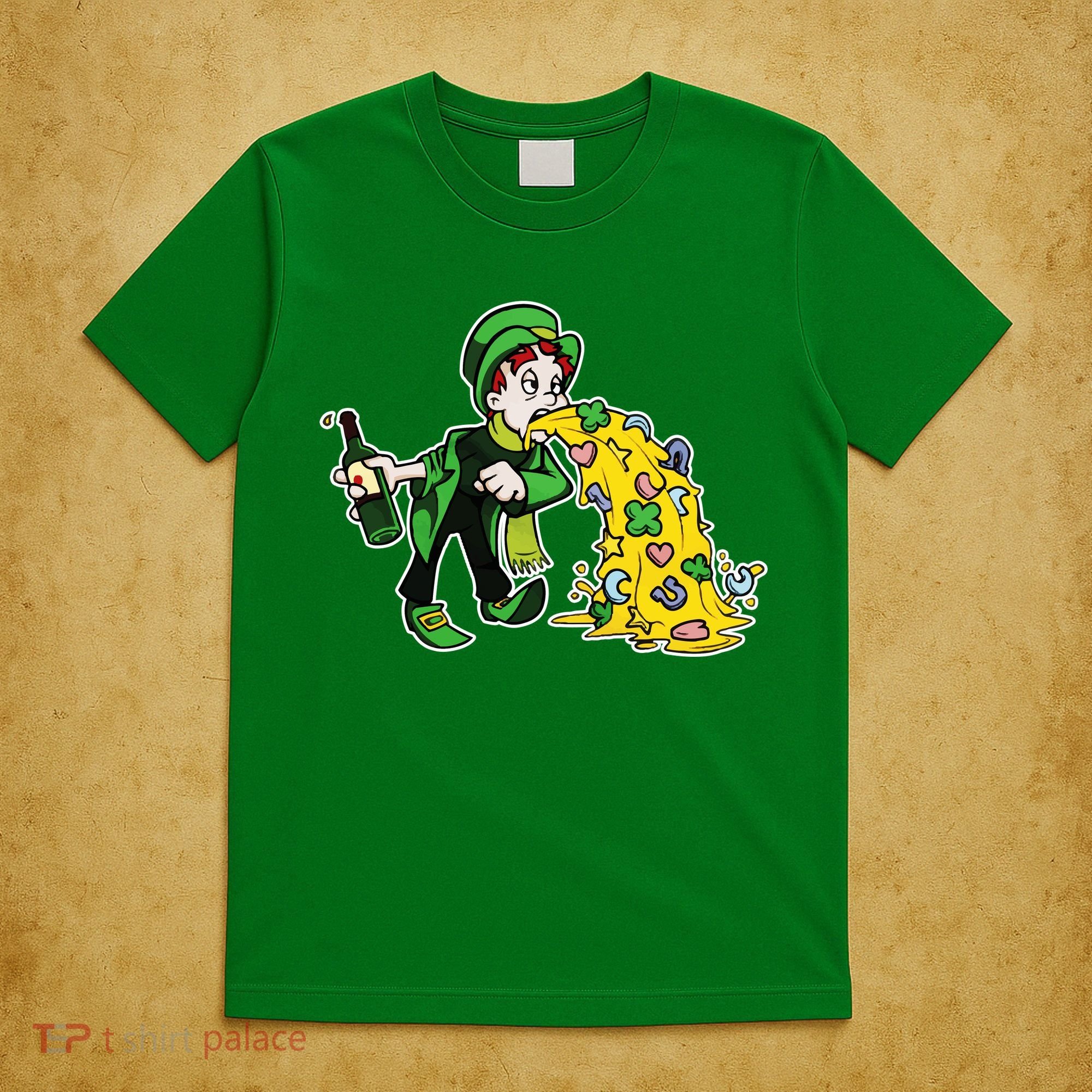 Leprechaun Puking St. Patrick's Day Drinking T-Shirt
