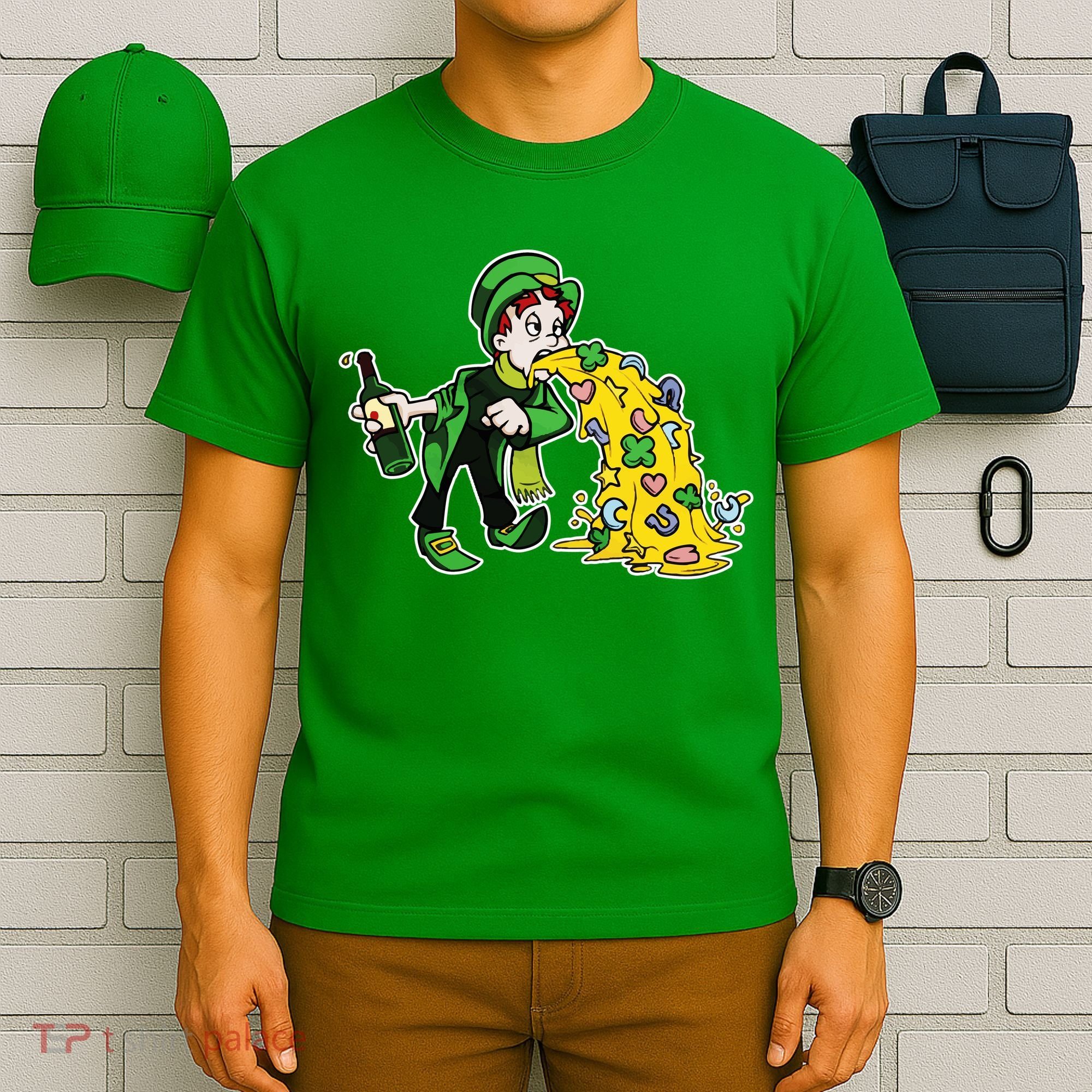 Leprechaun Puking St. Patrick's Day Drinking T-Shirt