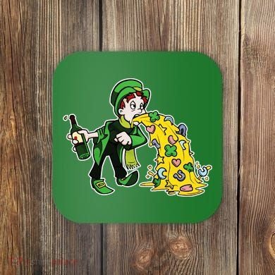 Leprechaun Puking St. Patrick's Day Drinking Coaster