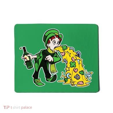 Leprechaun Puking St. Patrick's Day Drinking Mousepad