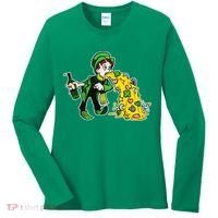 Leprechaun Puking St. Patrick's Day Drinking Women's Long Sleeve Shirt thumb 0