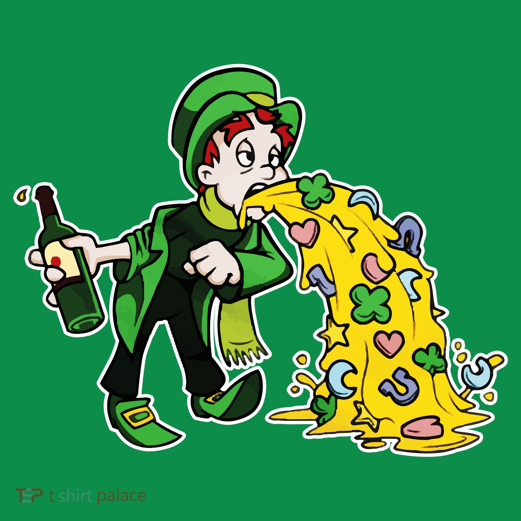 Leprechaun Puking St. Patrick's Day Drinking Kids Hoodie