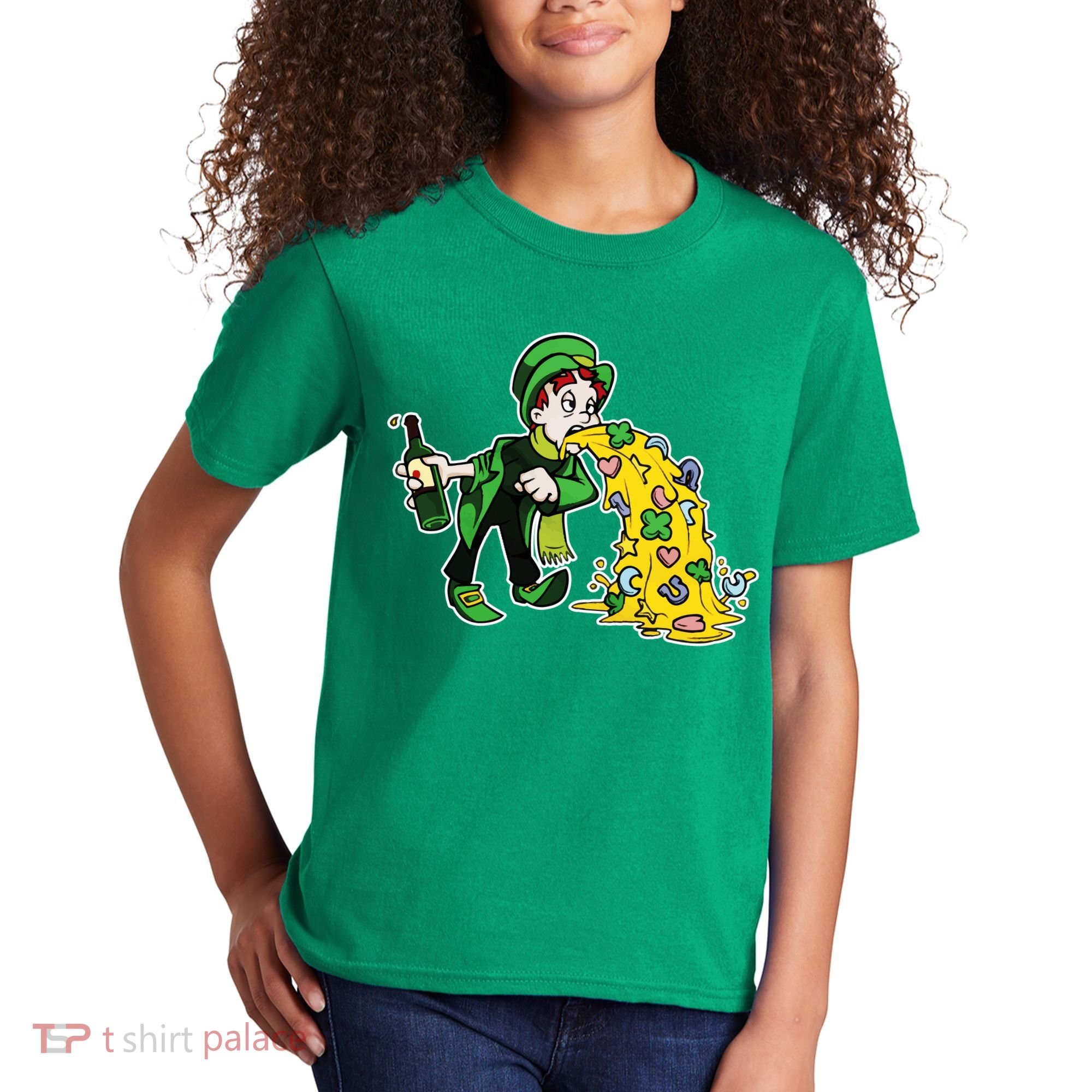 Leprechaun Puking St. Patrick's Day Drinking Kids T-Shirt