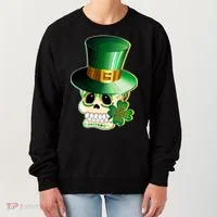 Leprechaun Sugar Irish Skull Women's Sweatshirt thumb 0