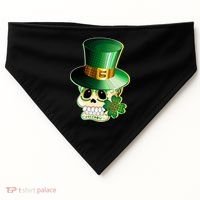 Leprechaun Sugar Irish Skull USA-Made Doggie Bandana thumb 0