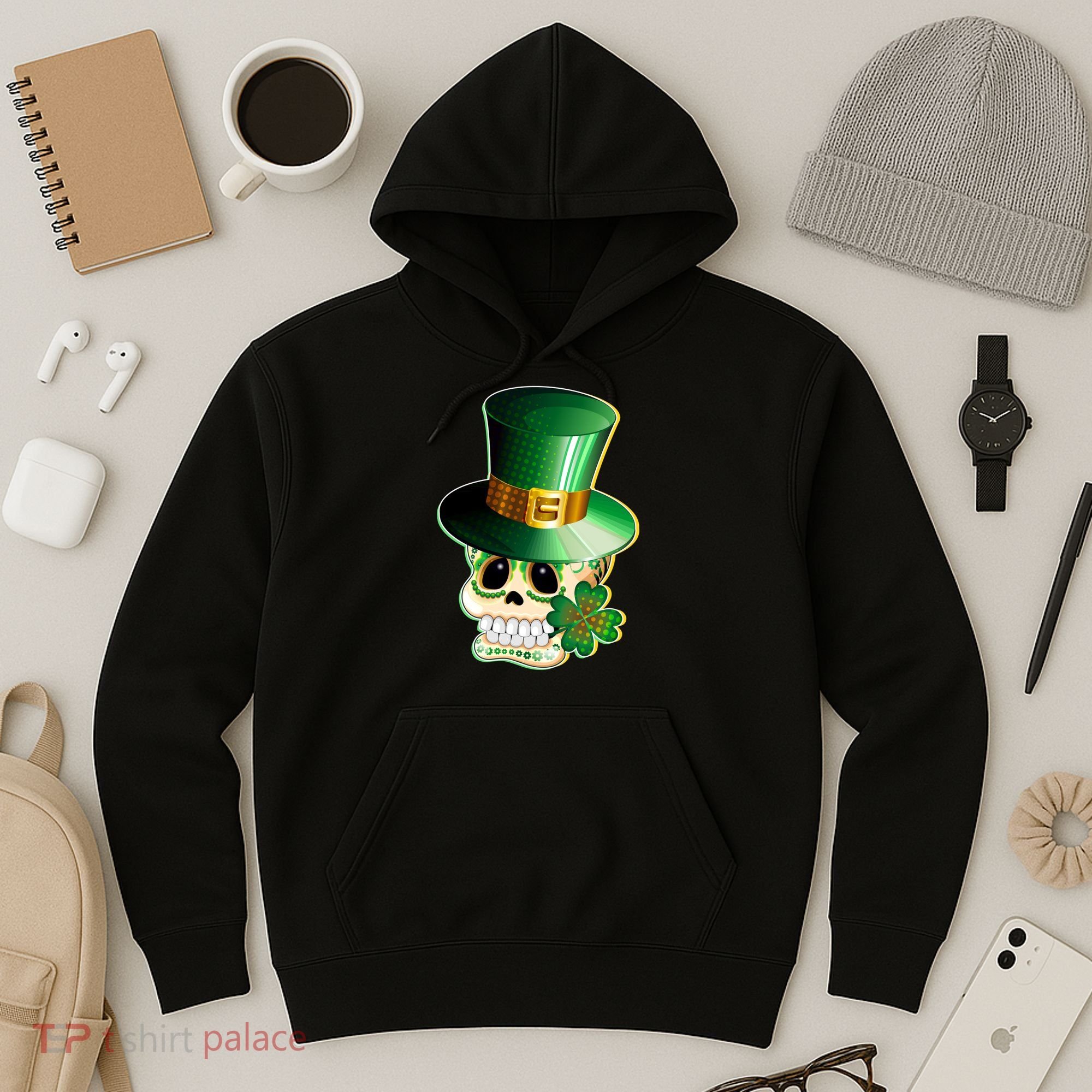Leprechaun Sugar Irish Skull Hoodie