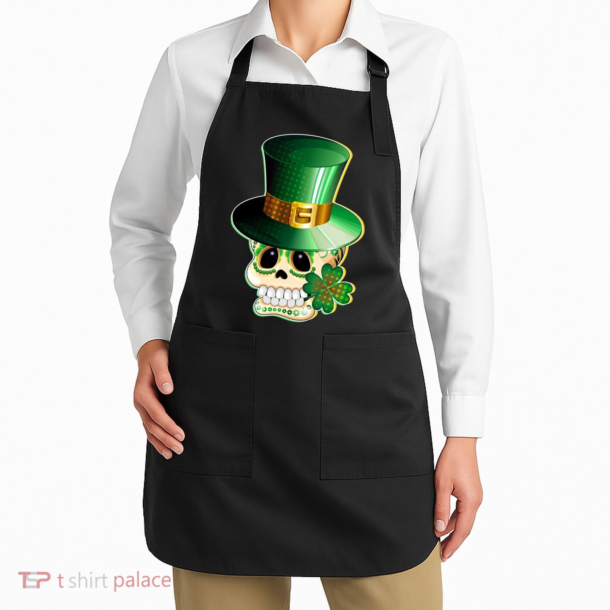 Leprechaun Sugar Irish Skull Apron