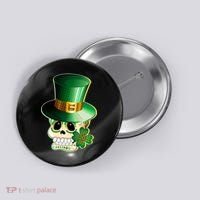 Leprechaun Sugar Irish Skull Button thumb 0