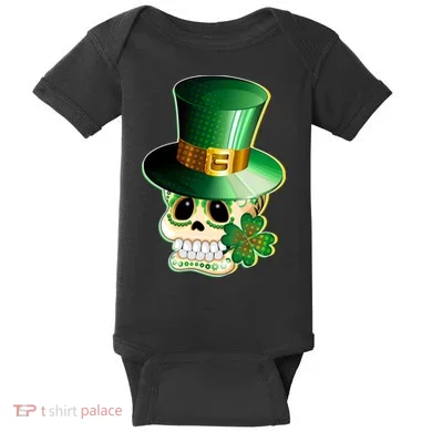 Leprechaun Sugar Irish Skull Baby Bodysuit