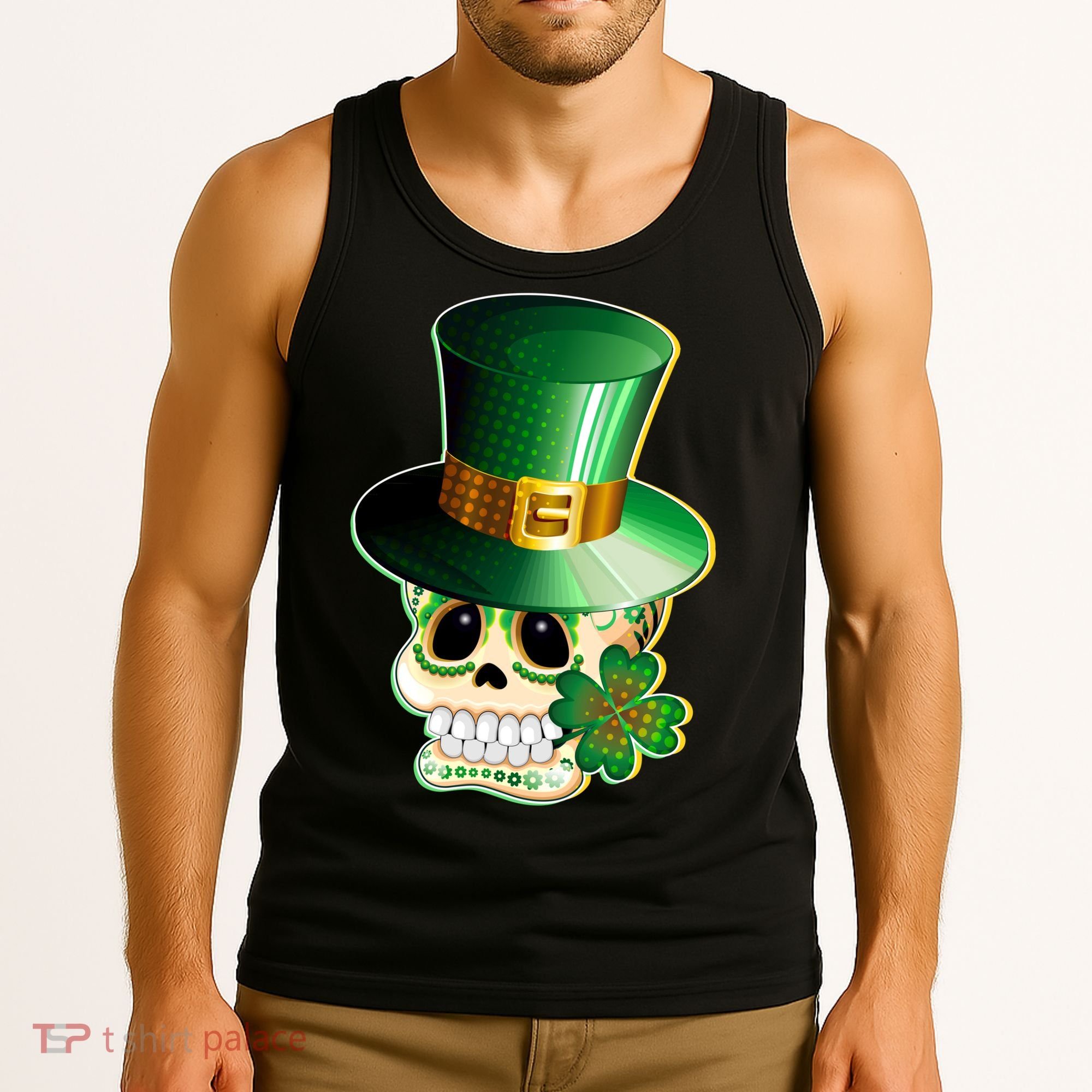 Leprechaun Sugar Irish Skull Tank Top