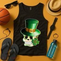Leprechaun Sugar Irish Skull Tank Top thumb 4