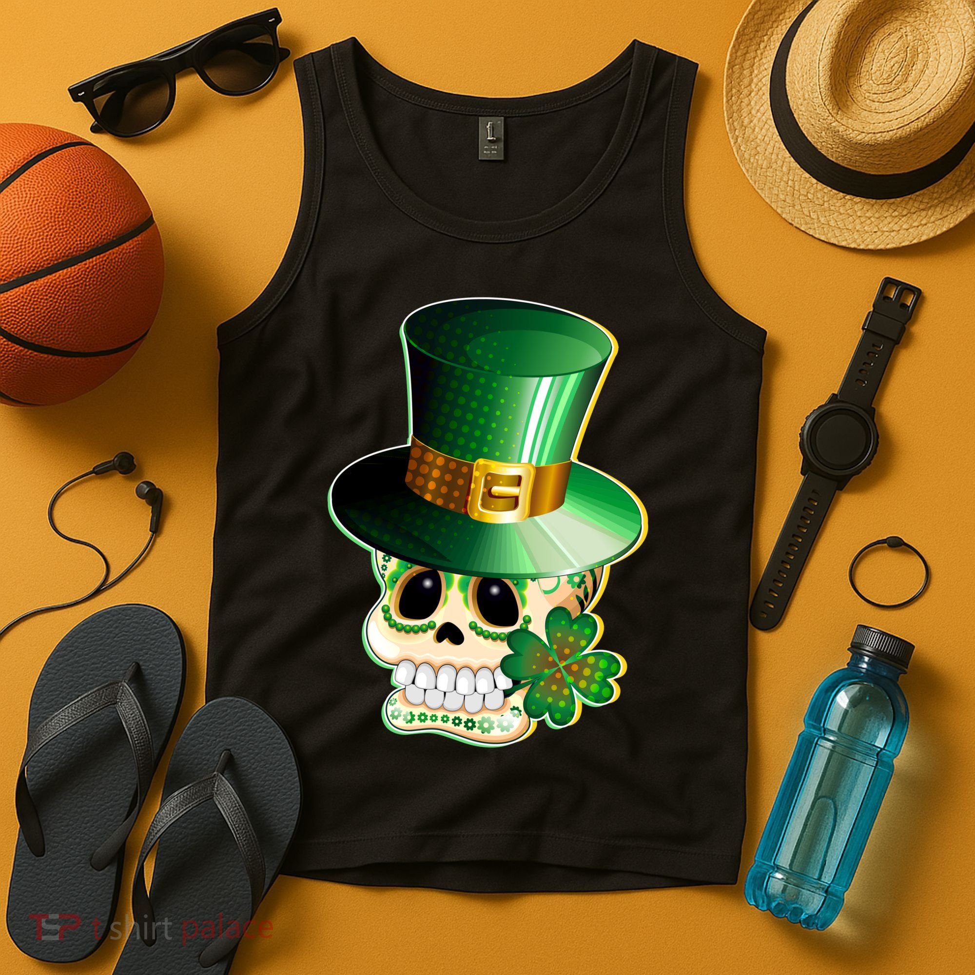 Leprechaun Sugar Irish Skull Tank Top