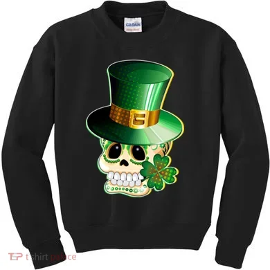 Leprechaun Sugar Irish Skull Kids Sweatshirt