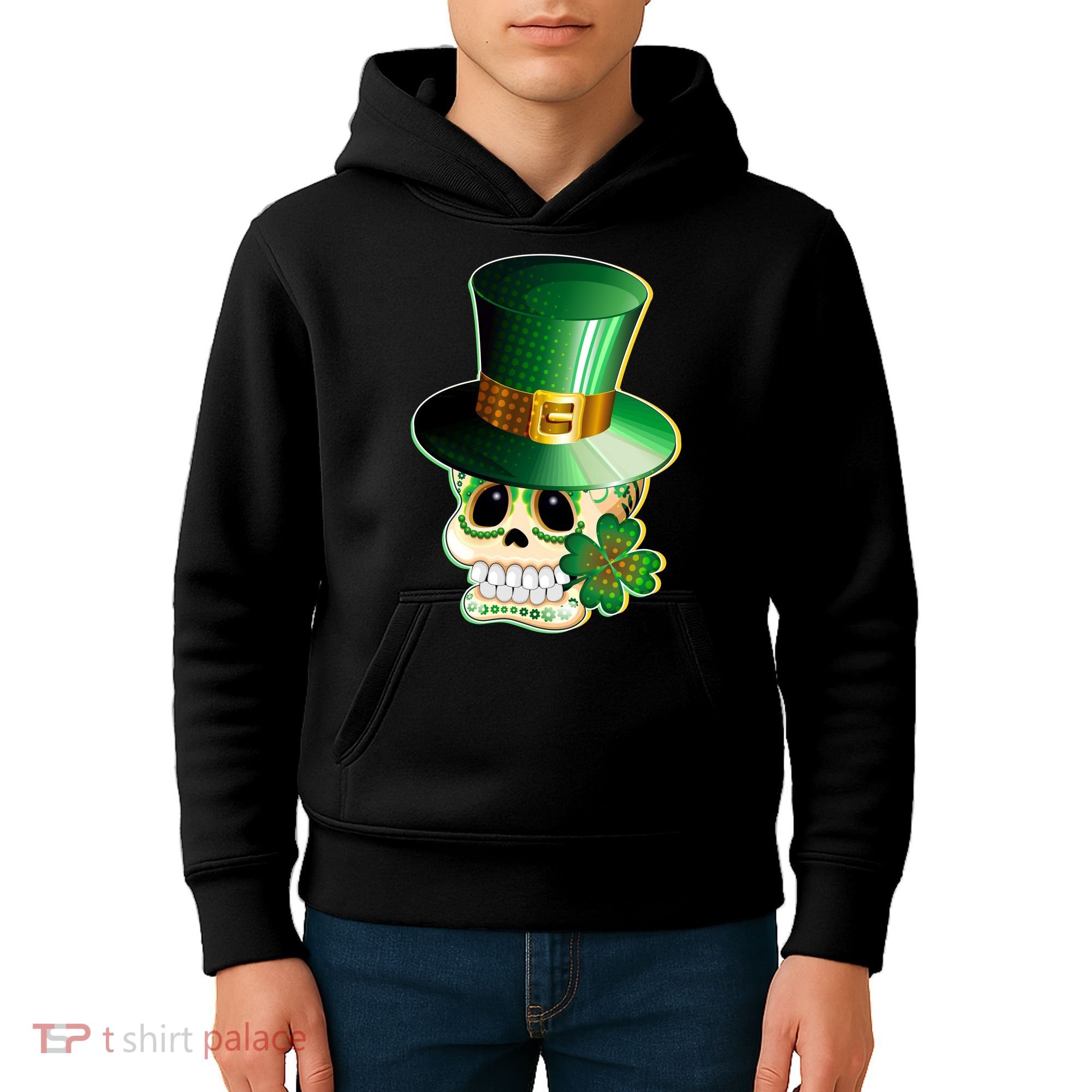 Leprechaun Sugar Irish Skull Kids Hoodie