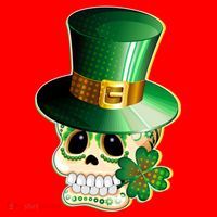 Leprechaun Sugar Irish Skull Santa Hat thumb 1