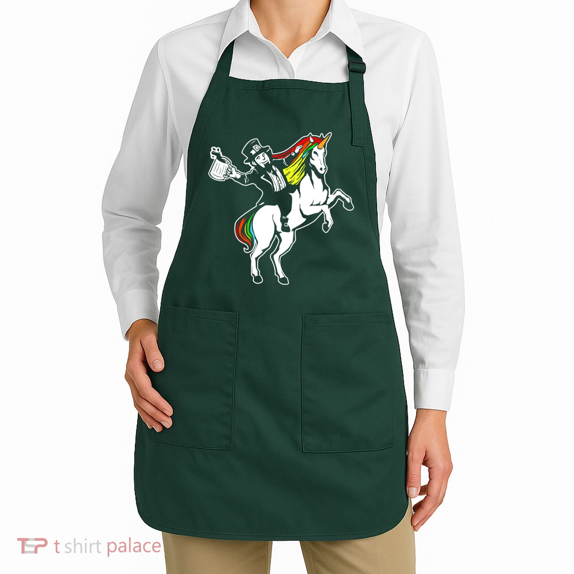 Leprechaun Unicorn St. Patrick's Day Apron