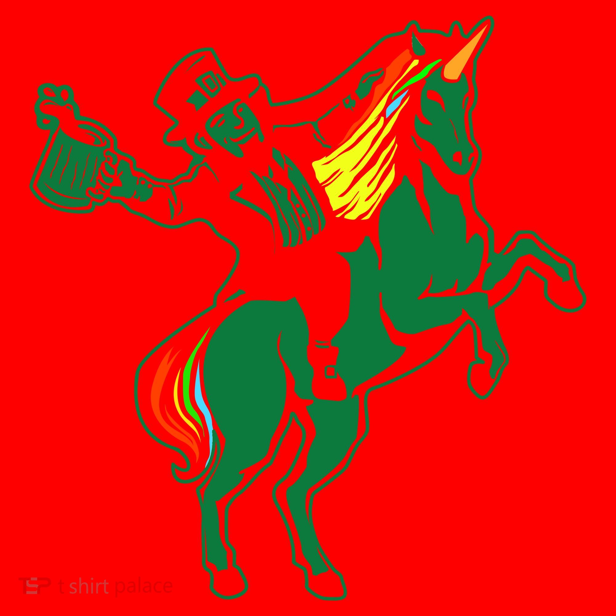 Leprechaun Unicorn St. Patrick's Day Santa Hat