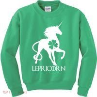 Lepricorn Leprechaun Unicorn St. Patrick's Day Kids Sweatshirt thumb 0