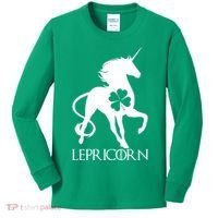 Lepricorn Leprechaun Unicorn St. Patrick's Day Kids Long Sleeve Shirt thumb 0