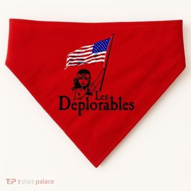 Les Deplorables USA Flag Parody Vote Trump 2016 USA-Made Doggie Bandana