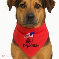 Les Deplorables USA Flag Parody Vote Trump 2016 USA-Made Doggie Bandana thumb 1