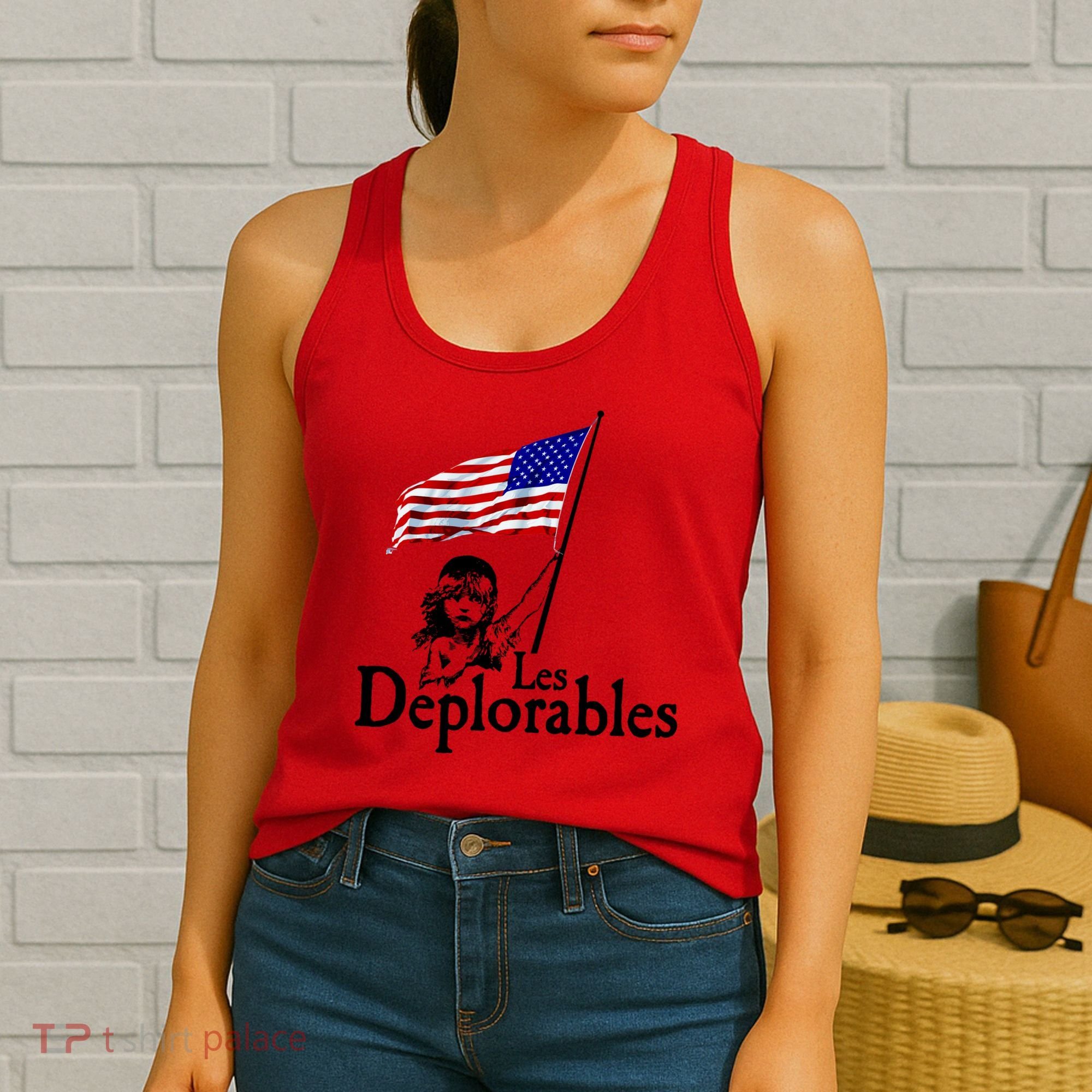 Les Deplorables USA Flag Parody Vote Trump 2016 Women's Tank Top