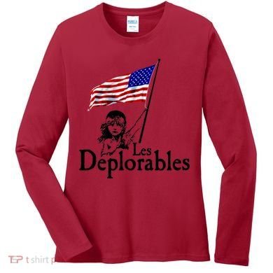 Les Deplorables USA Flag Parody Vote Trump 2016 Women's Long Sleeve Shirt