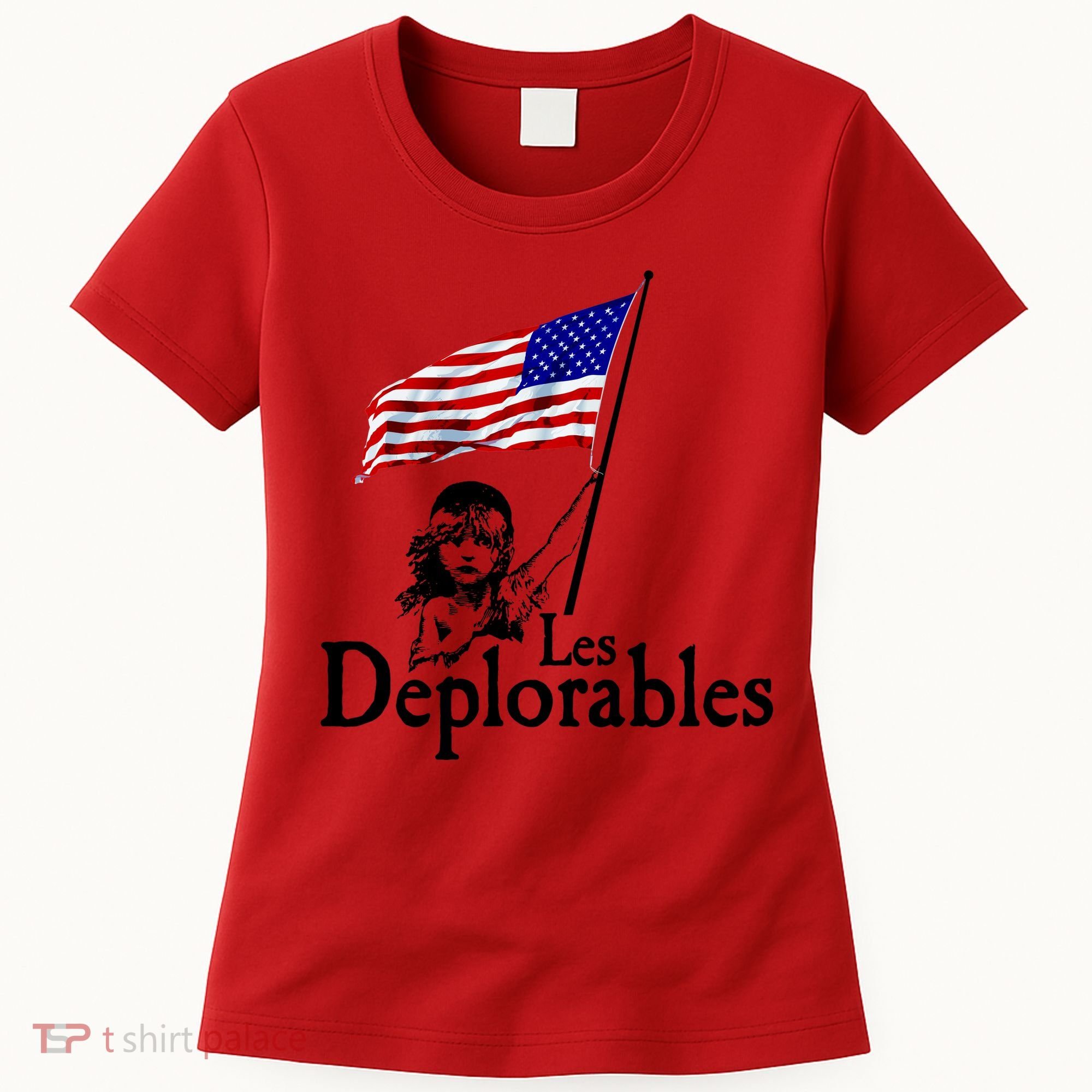 Les Deplorables USA Flag Parody Vote Trump 2016 Women's T-Shirt