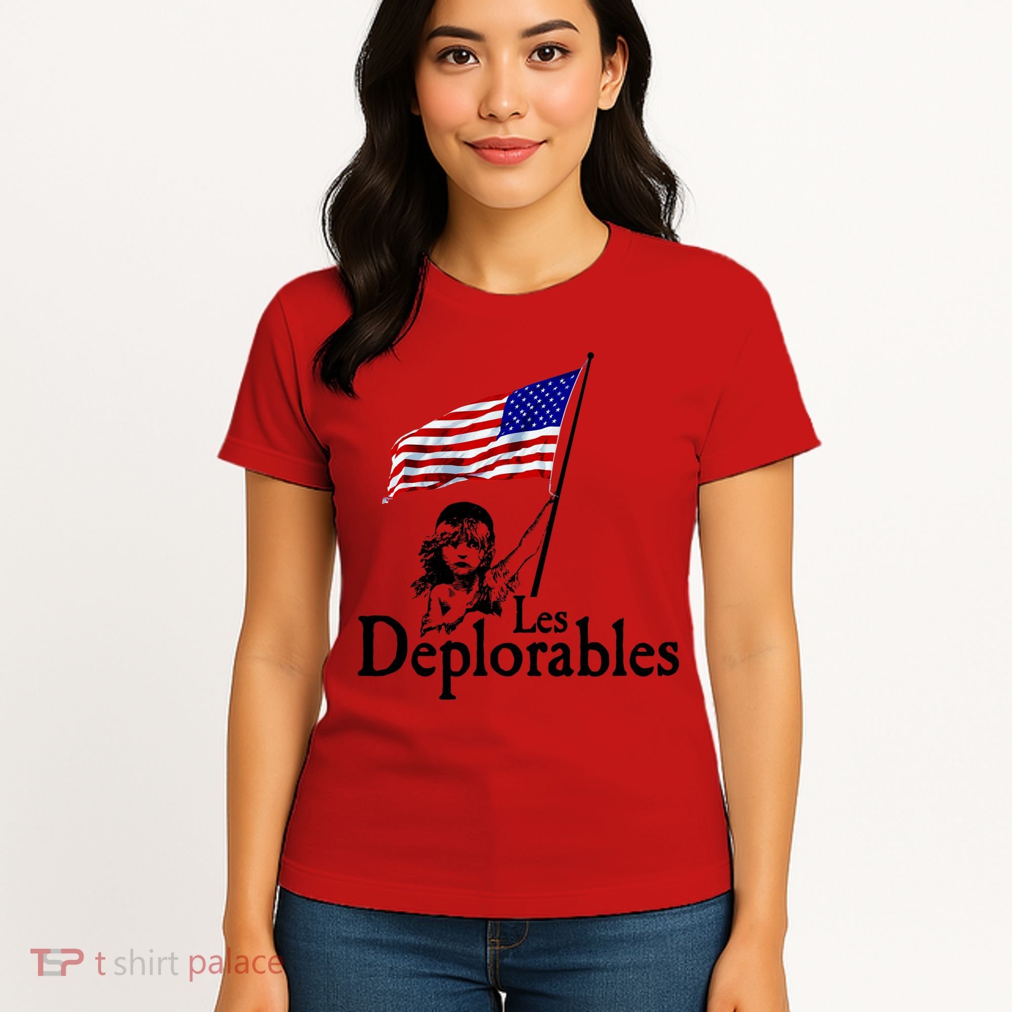 Les Deplorables USA Flag Parody Vote Trump 2016 Women's T-Shirt