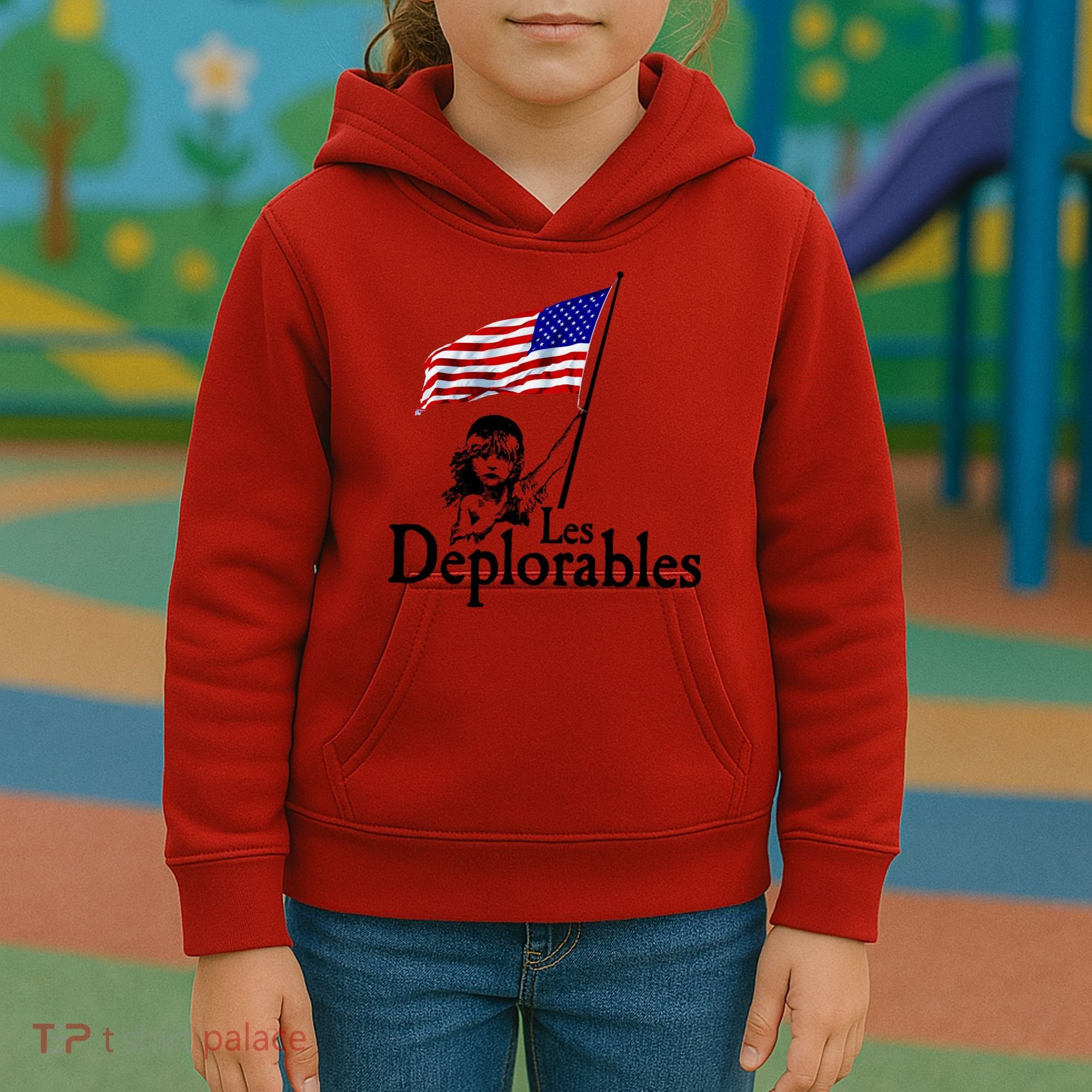 Les Deplorables USA Flag Parody Vote Trump 2016 Kids Hoodie