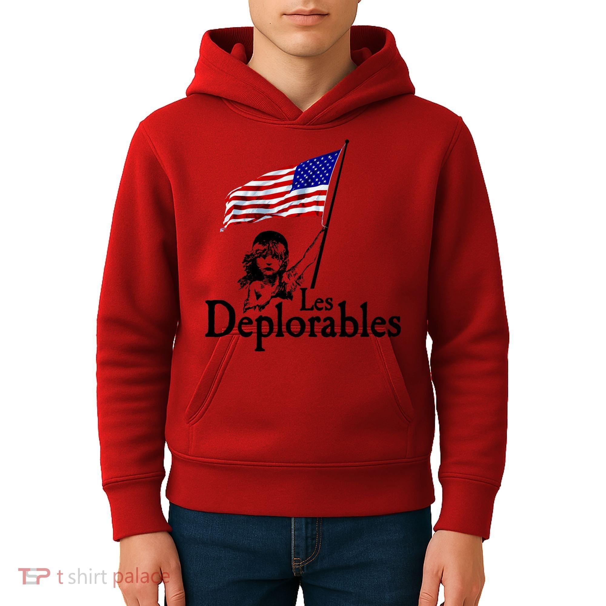 Les Deplorables USA Flag Parody Vote Trump 2016 Kids Hoodie
