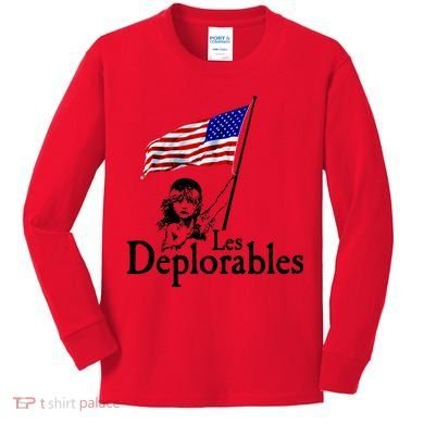 Les Deplorables USA Flag Parody Vote Trump 2016 Kids Long Sleeve Shirt
