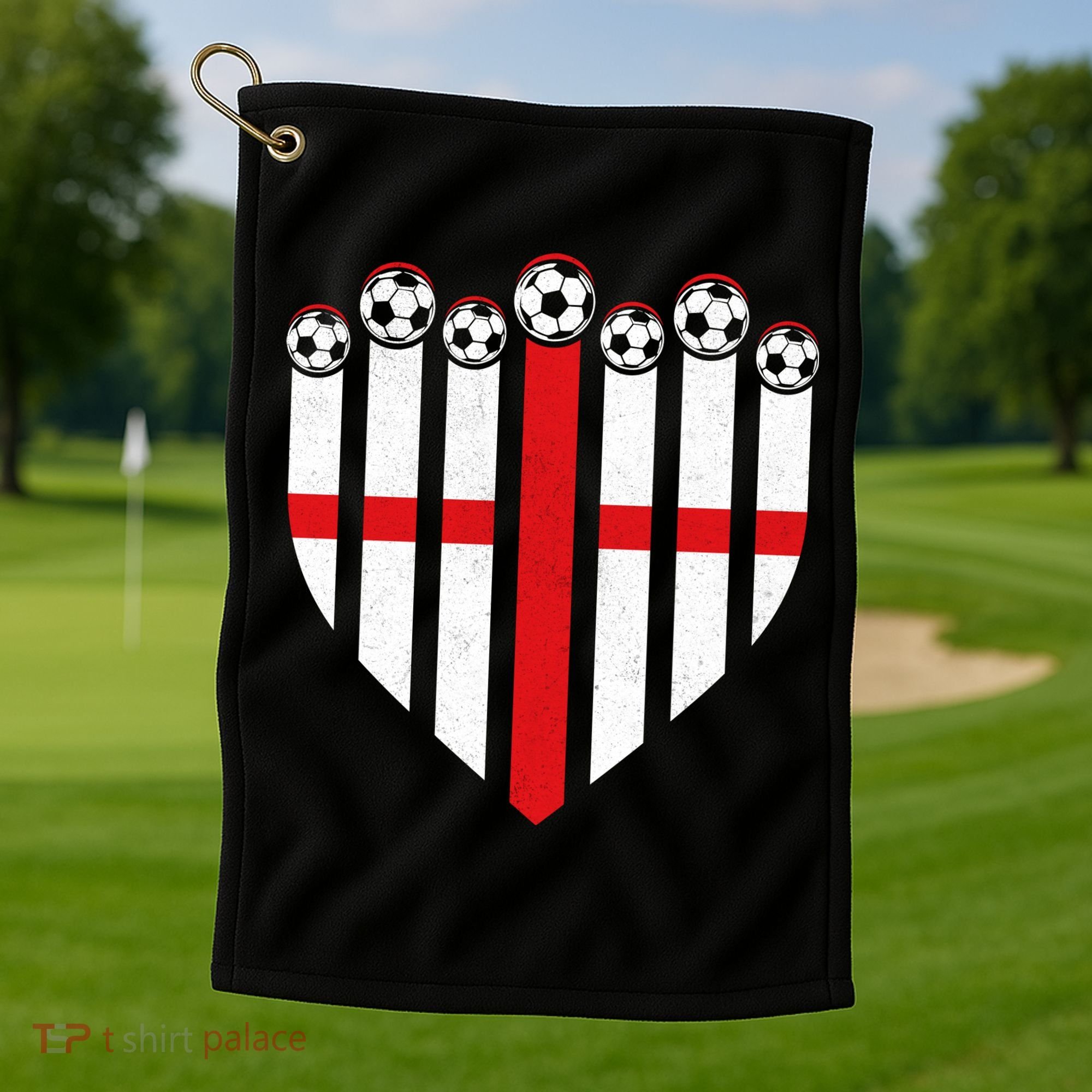 Love England Soccer Flag Fan Golf Towel