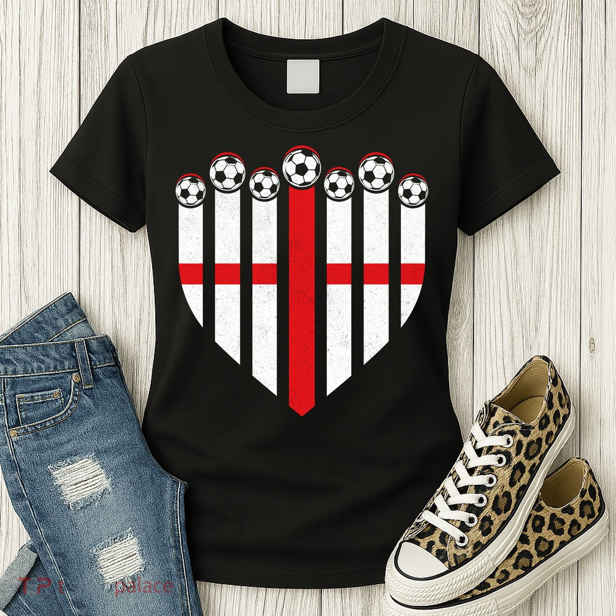 Love England Soccer Flag Fan Women's T-Shirt