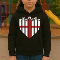Love England Soccer Flag Fan Kids Hoodie thumb 3