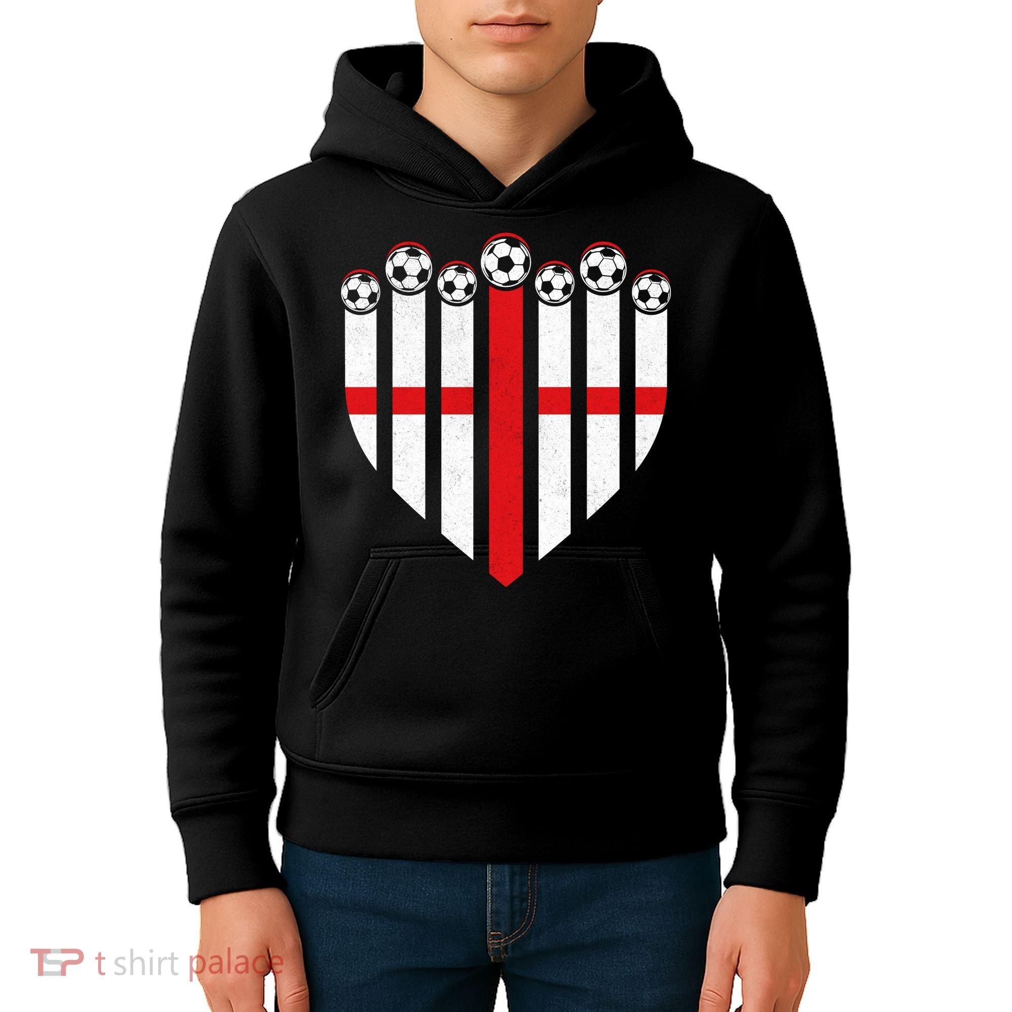 Love England Soccer Flag Fan Kids Hoodie