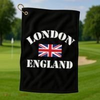 London England Souvenir Tourist Cute Gift Golf Towel thumb 1