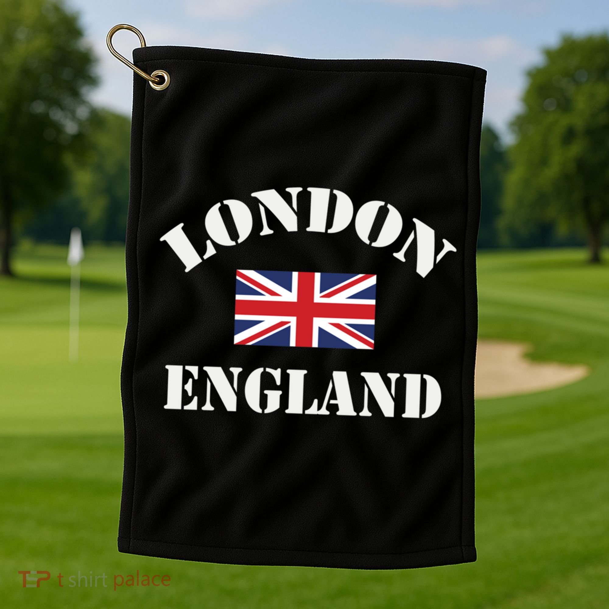 London England Souvenir Tourist Cute Gift Golf Towel