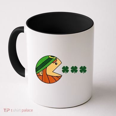 Leprechaun Eating Shamrock Coffee Mug