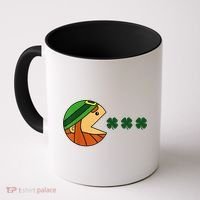 Leprechaun Eating Shamrock Coffee Mug thumb 0
