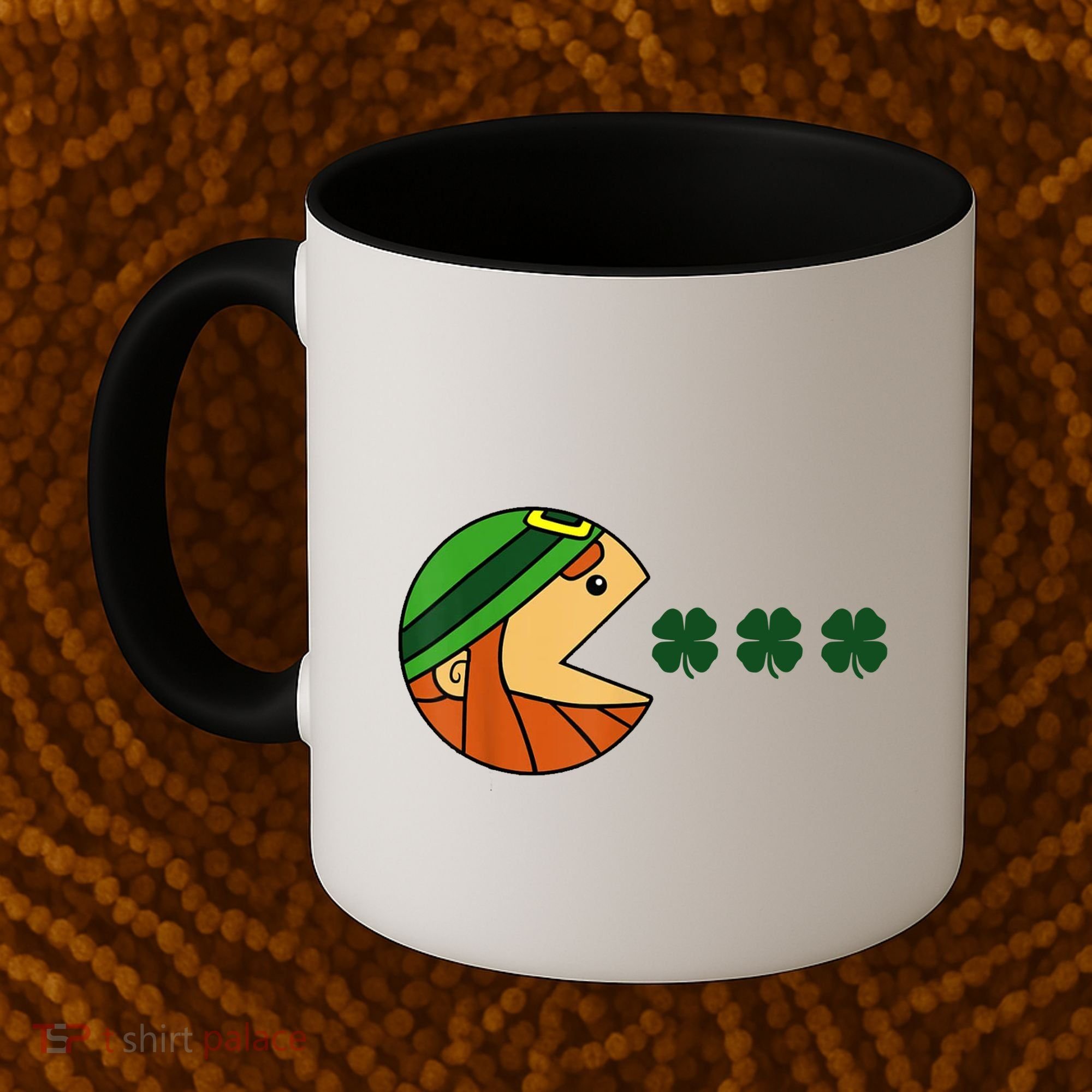 Leprechaun Eating Shamrock Coffee Mug
