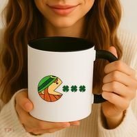 Leprechaun Eating Shamrock Coffee Mug thumb 3