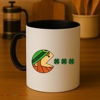 Leprechaun Eating Shamrock Coffee Mug thumb 4
