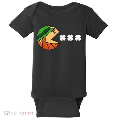 Leprechaun Eating Shamrock Baby Bodysuit
