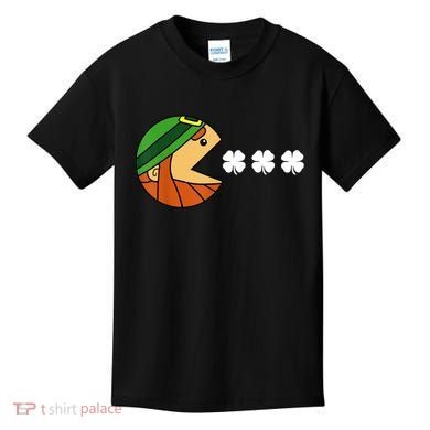 Leprechaun Eating Shamrock Kids T-Shirt