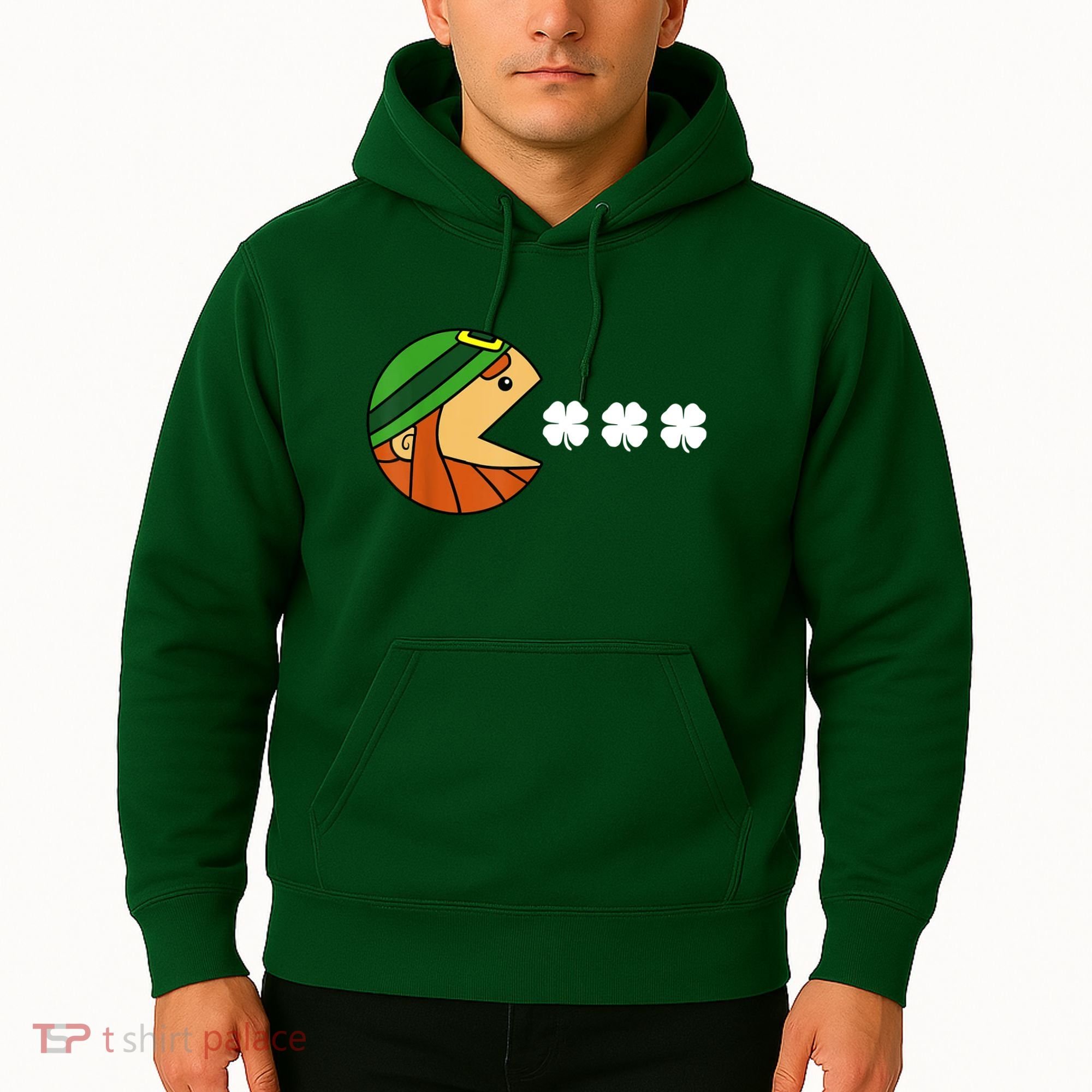 Leprechaun Eating Shamrock Hoodie
