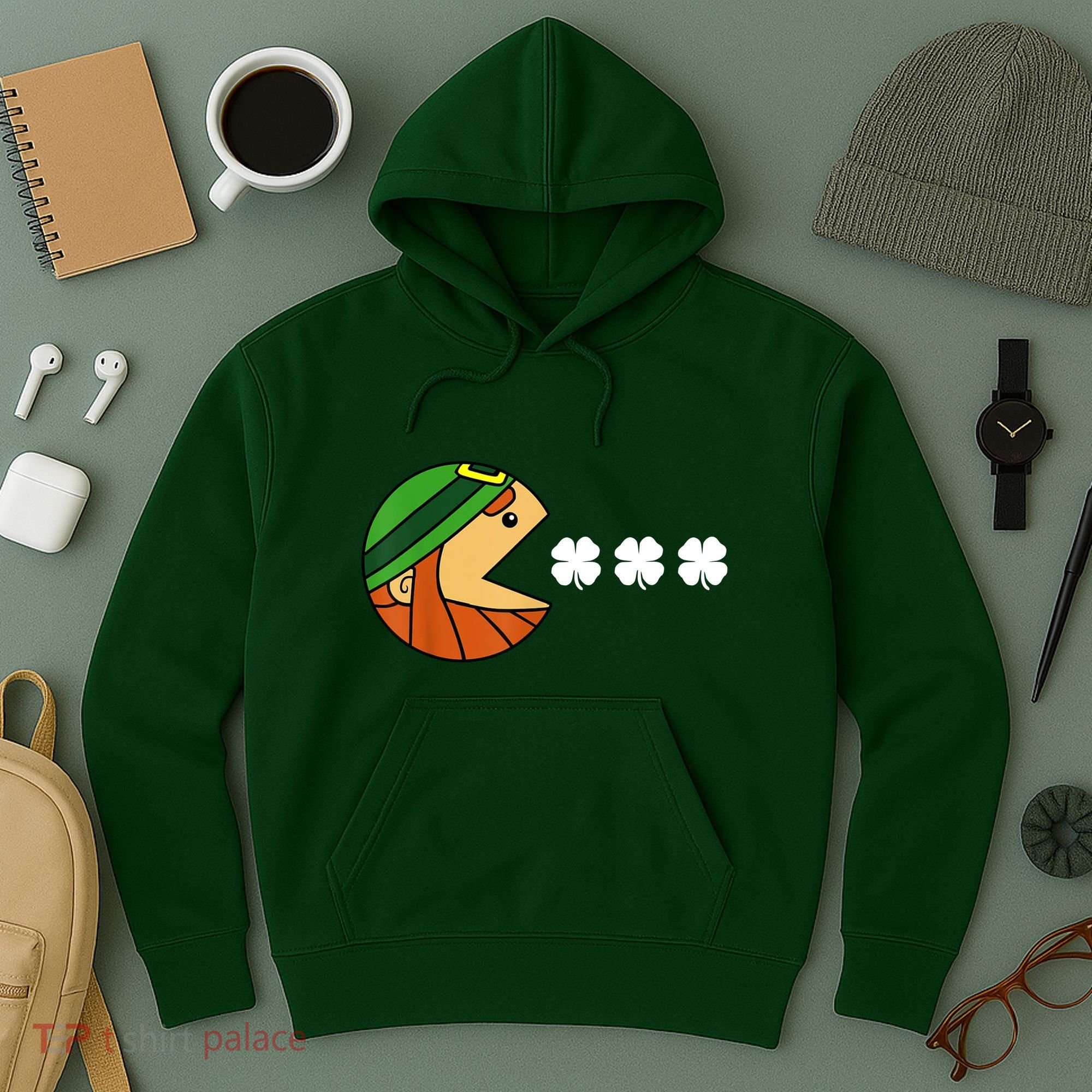 Leprechaun Eating Shamrock Hoodie