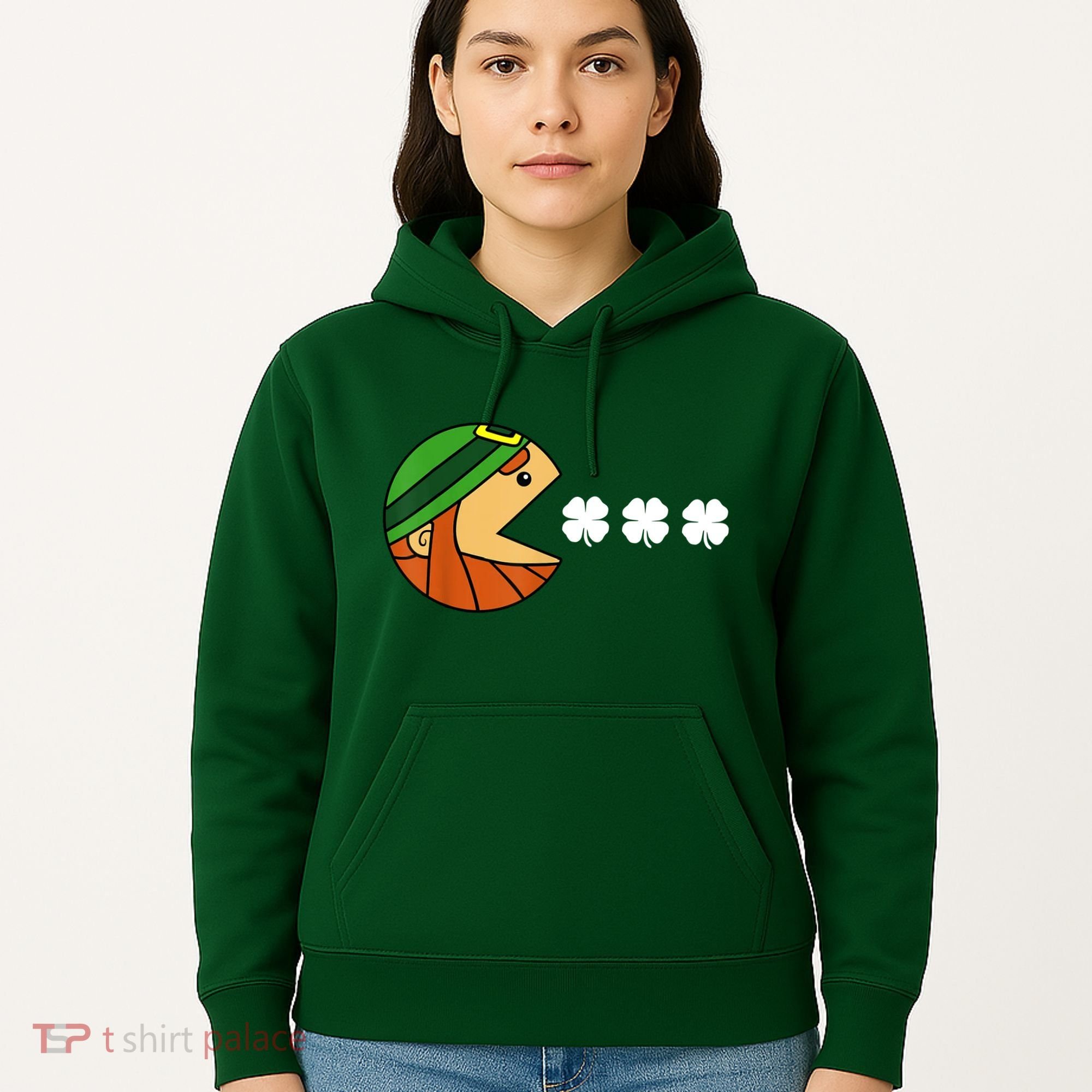 Leprechaun Eating Shamrock Hoodie