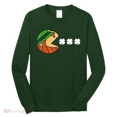 Leprechaun Eating Shamrock Long Sleeve Shirt